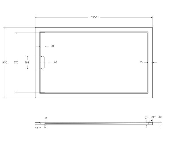 Поддон из искусственного мрамора 90x150 см Cezares  TRAY-AS-AH-150/90-30-W белый Поддон из искусственного мрамора 90x150 см Cezares  TRAY-AS-AH-150/90-30-W белый