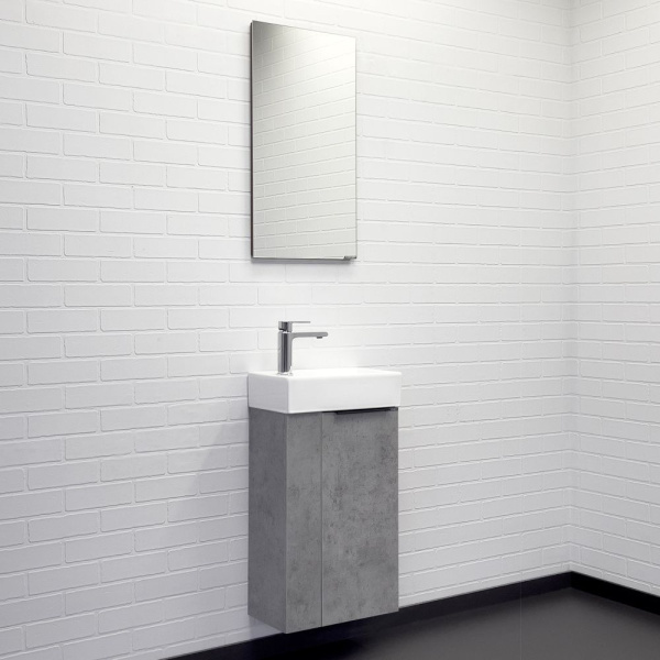 Тумба с раковиной Comforty Асти 40 см 00-00013669 подвесная бетон светлый