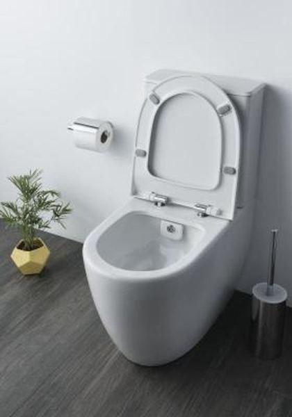 Напольный безободковый пристенный унитаз Vitra Sento Rim-ex BTW с тонким сиденьем микролифт 9830B003-7203 Напольный безободковый пристенный унитаз Vitra Sento Rim-ex BTW с тонким сиденьем микролифт 9830B003-7203