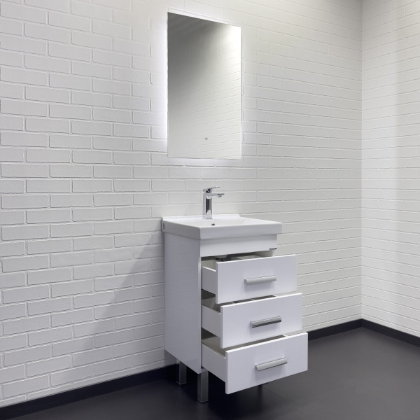 Тумба с раковиной Comforty Никосия 50 см 00-00018023 напольная белая