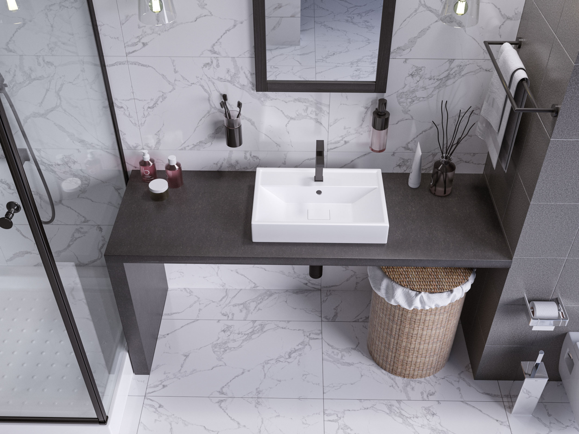 Раковина накладная Madera Malta 4627173210836 60 см белая глянцевая