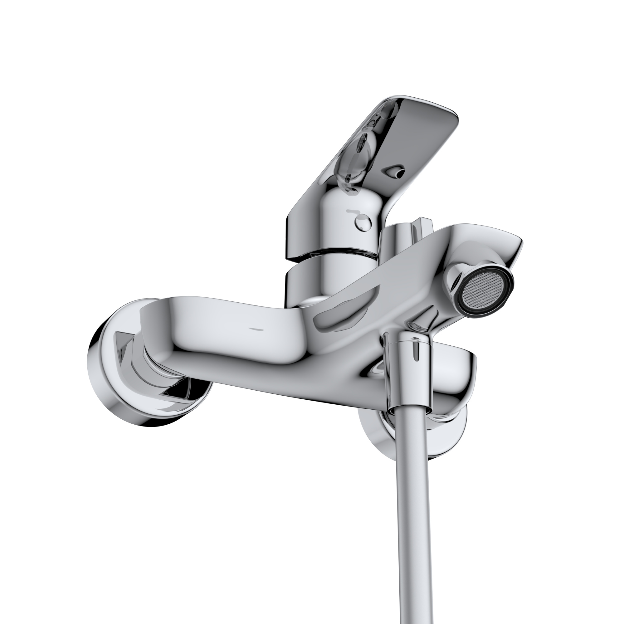 Смеситель для ванны с ручным душем, шлангом и держателем BelBagno Due DUE-VASM-CRM хром глянцевый