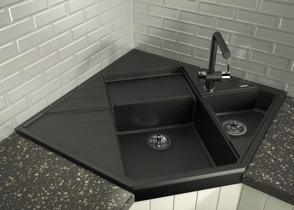 Кухонная мойка угловая 90x90 Florentina 20.375.J0900.302 Антрацит Кухонная мойка угловая 90x90 Florentina 20.375.J0900.302 Антрацит