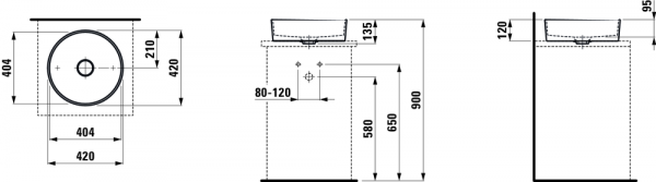 Раковина настольная 42 см Laufen Kartell 8123310001121 Раковина настольная 42 см Laufen Kartell 8123310001121