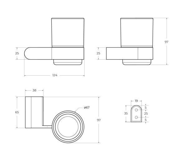 Стакан подвесной  Cezares STYLUS STYLUS-TUMS-BORO золото матовое Стакан подвесной  Cezares STYLUS STYLUS-TUMS-BORO золото матовое