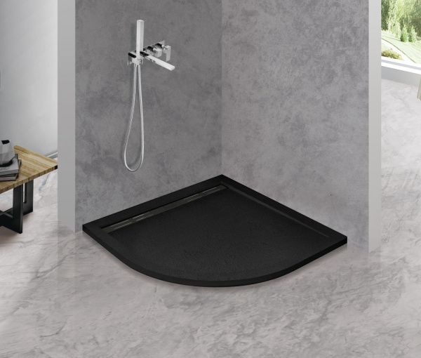 Поддон из искусственного мрамора 90x90 см Cezares  TRAY-AS-R-90-30-NERO чёрный матовый Поддон из искусственного мрамора 90x90 см Cezares  TRAY-AS-R-90-30-NERO чёрный матовый