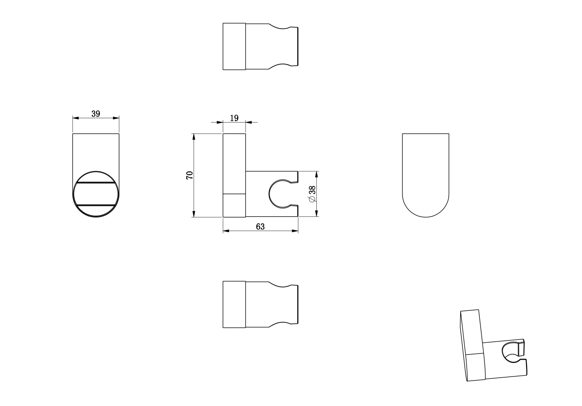 Держатель душевой лейки Wonzon & Woghand WW-994207-CR хром глянцевый