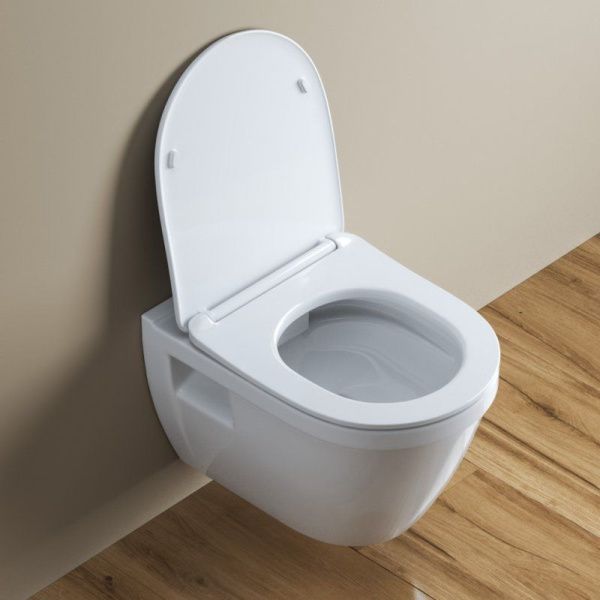 Унитаз подвесной безободковый с сиденьем  BelBagno LOTO BB070CHR/SC Унитаз подвесной безободковый с сиденьем  BelBagno LOTO BB070CHR/SC
