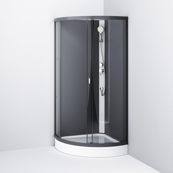 Душевая кабина без крыши AM.PM X-Joy W88C-301-090GG профиль черный стекло тонированное Душевая кабина без крыши AM.PM X-Joy W88C-301-090GG профиль черный стекло тонированное