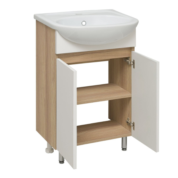 Тумба под раковину Runo Лада 50 см 00-00004575 напольная белая