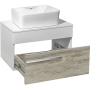 Тумба под раковину Runo Вудлайн 65 см 00-00001009 подвесная скандинавский дуб, белый