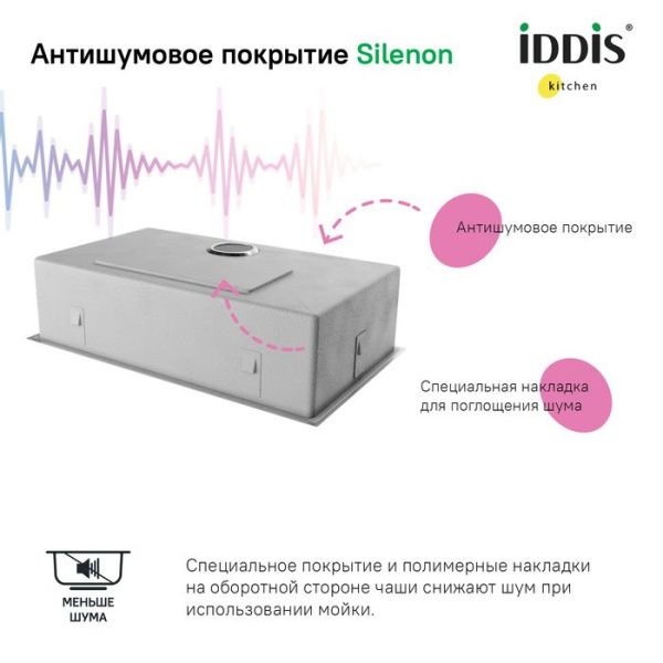 Мойка 44х74х20 см IDDIS Edifice EDI74G0i77 графит Мойка 44х74х20 см IDDIS Edifice EDI74G0i77 графит
