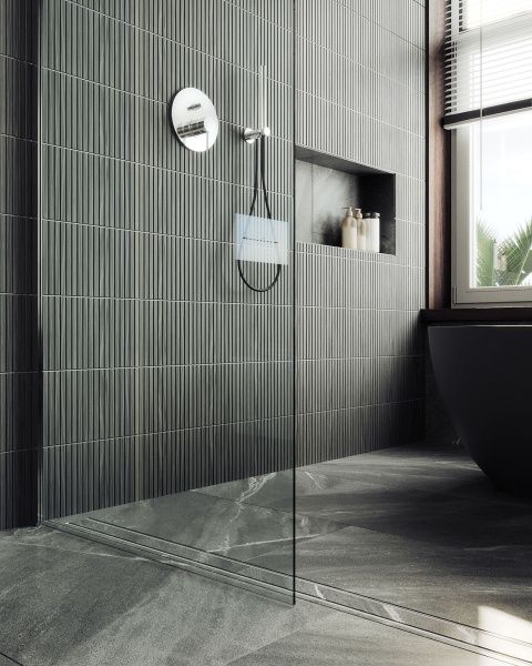 Душевая перегородка в широком профиле 79x195 см MaybahGlass  MGD-695-5ш стекло бесцветное Душевая перегородка в широком профиле 79x195 см MaybahGlass  MGD-695-5ш стекло бесцветное