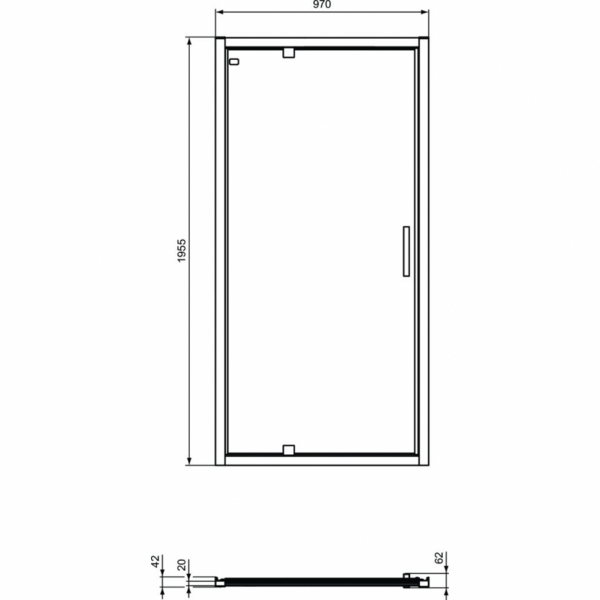 Распашная дверь в нишу 100 см Ideal Standard CONNECT 2 PV Pivot K9272V3 Распашная дверь в нишу 100 см Ideal Standard CONNECT 2 PV Pivot K9272V3
