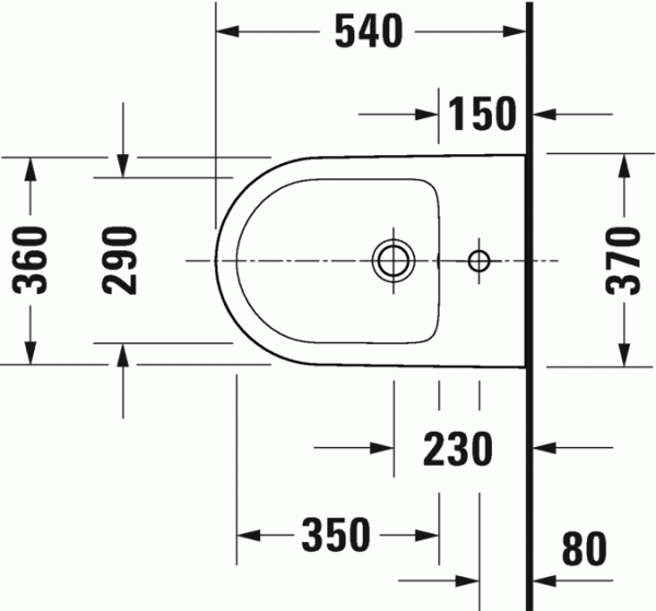 Биде подвесное DURAVIT D-NEO 2295150000 Биде подвесное DURAVIT D-NEO 2295150000