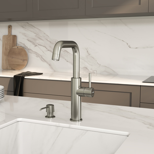 Смеситель для мойки с совмещенным изливом для фильтра WasserKRAFT A8527 никель матовый