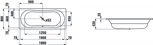 Стальная ванна с шумоизоляцией 180x80 Laufen Thallium 2.2509.0.000.040.1 Стальная ванна с шумоизоляцией 180x80 Laufen Thallium 2.2509.0.000.040.1