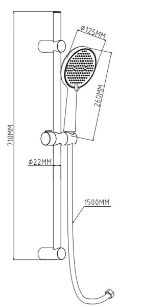 Душевой гарнитур ESKO SSS1205 хром Душевой гарнитур ESKO SSS1205 хром