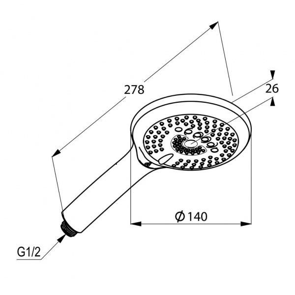 Душевая лейка  KLUDI FRESHLINE 6790005-00 Душевая лейка  KLUDI FRESHLINE 6790005-00