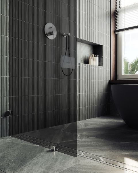 Душевая перегородка коннектор стена-стекло 79x195 см MaybahGlass  MGD-274-4 стекло графит Душевая перегородка коннектор стена-стекло 79x195 см MaybahGlass  MGD-274-4 стекло графит