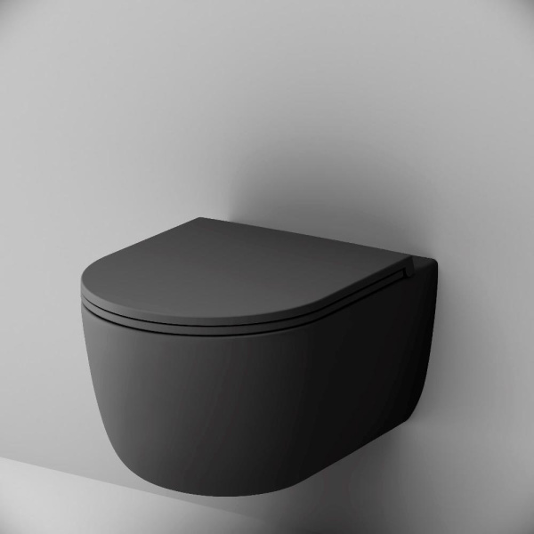 Унитаз подвесной безободковый с сиденьем микролифт матовый Damixa Sirius DX86C1700MBSC Унитаз подвесной безободковый с сиденьем микролифт матовый Damixa Sirius DX86C1700MBSC