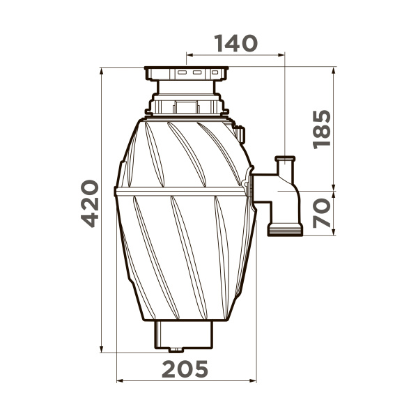 Диспоузер для кухонной мойки Omoikiri Nagare 4995058