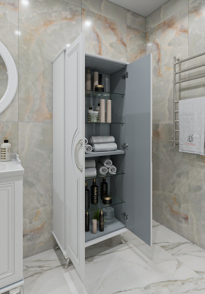 Пенал Caprigo Valletta 65x170 см 35351-SF027 напольный белый