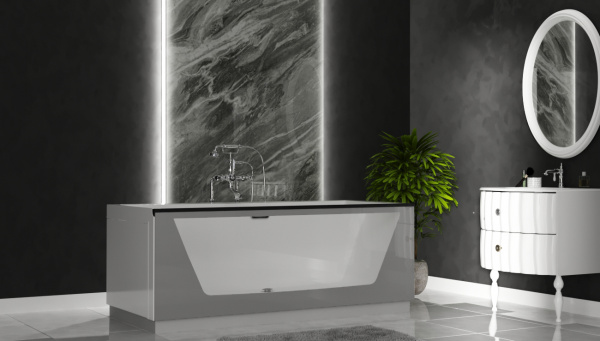 Ванна акриловая 170х75 Aima Design NEO стекло матовое серое Ванна акриловая 170х75 Aima Design NEO стекло матовое серое