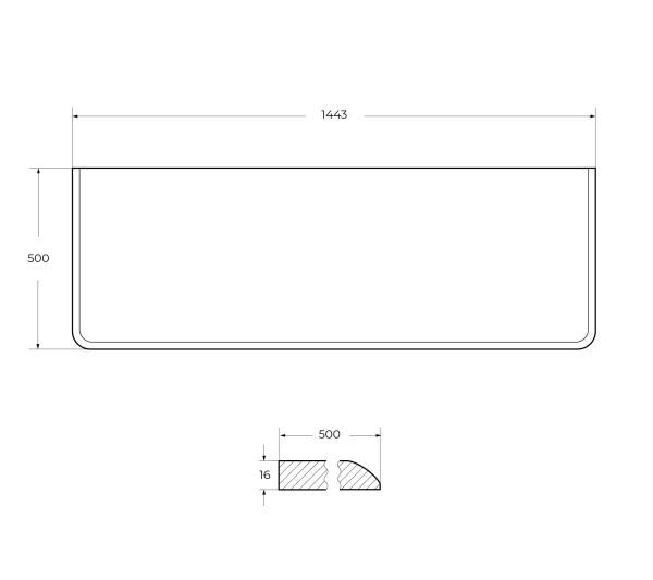 Столешница Cezares Idra 145 см 55839 под раковину verde opaco