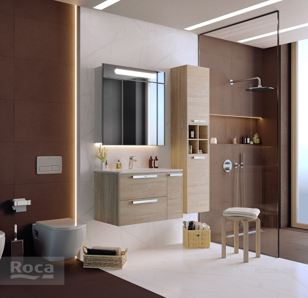Зеркальный шкаф Roca Victoria Nord 80 белый глянец ZRU9000033 Зеркальный шкаф Roca Victoria Nord 80 белый глянец ZRU9000033