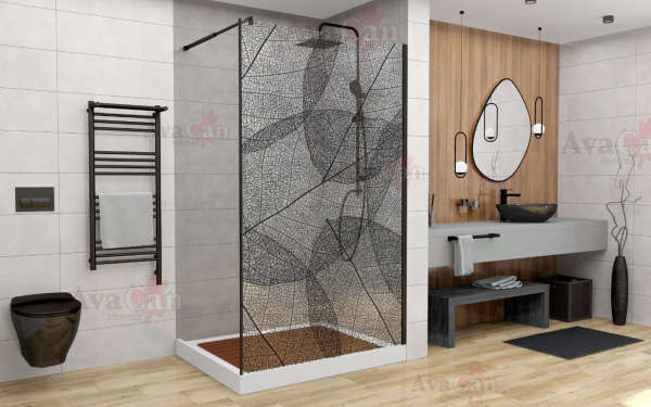 Душевая перегородка AvaCan 110x200 MB100 профиль черный