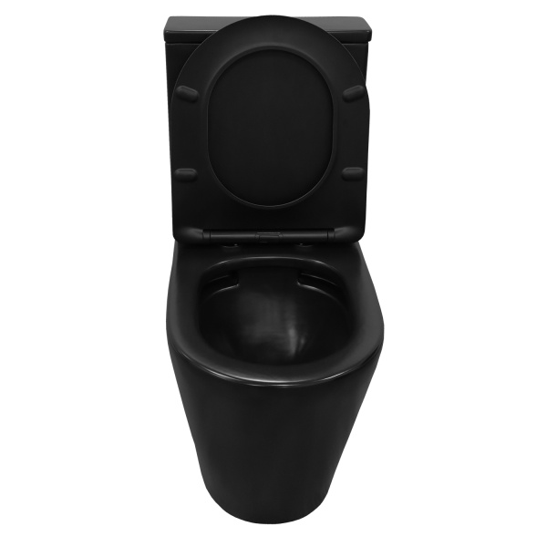 Унитаз-компакт Azario Black Queen AZ-8380 безободковый с микролифтом