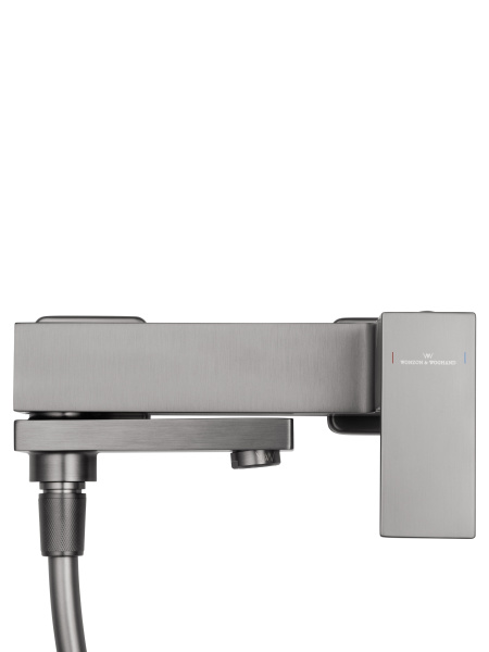 Смеситель для ванны с душем и гарнитуром Wonzon & Woghand Cube WW-88639016-BGM темный графит брашированный