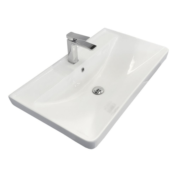 Тумба с раковиной Comforty Валдай 80 см 00-00019070 напольная белая