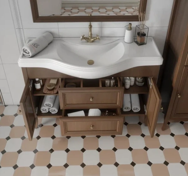 Тумба с раковиной Caprigo Lion 120 см 38316-036.000.00.20 напольная орех античный