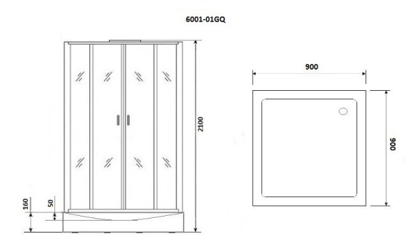 Душевая кабина 90x90 Niagara Premium NG-6001-01GQ с гидромассажем Душевая кабина 90x90 Niagara Premium NG-6001-01GQ с гидромассажем