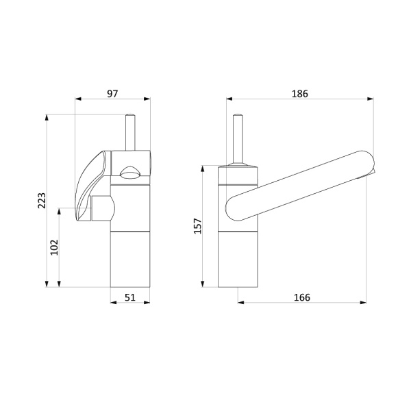 Смеситель для раковины Damixa Arc черный матовый
