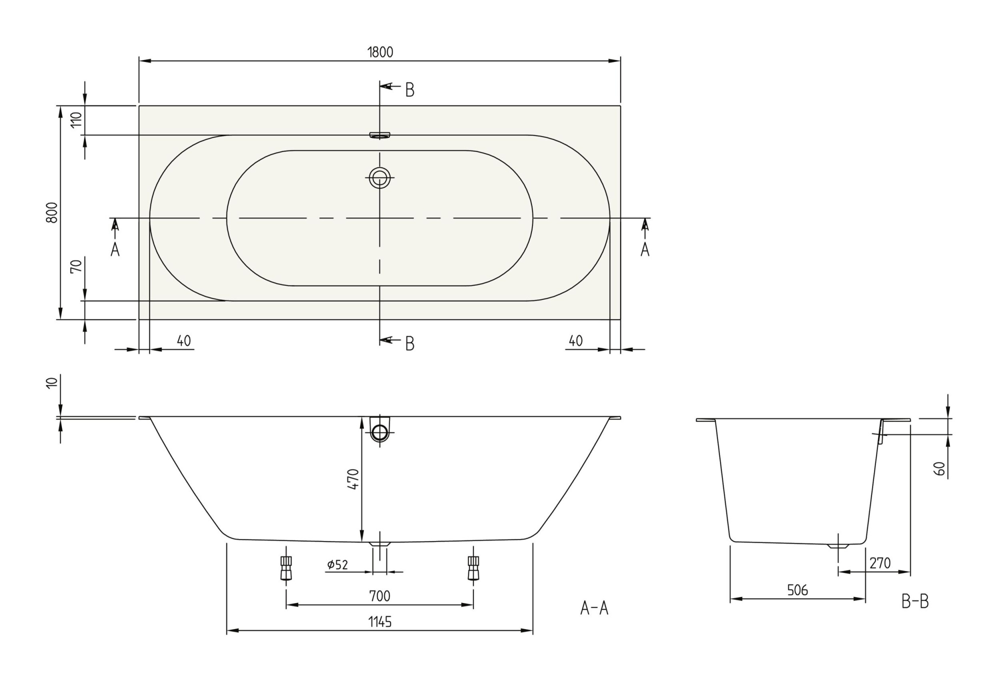 Ванна квариловая Villeroy & Boch Oberon 2.0 UBQ180OBR2DV-01