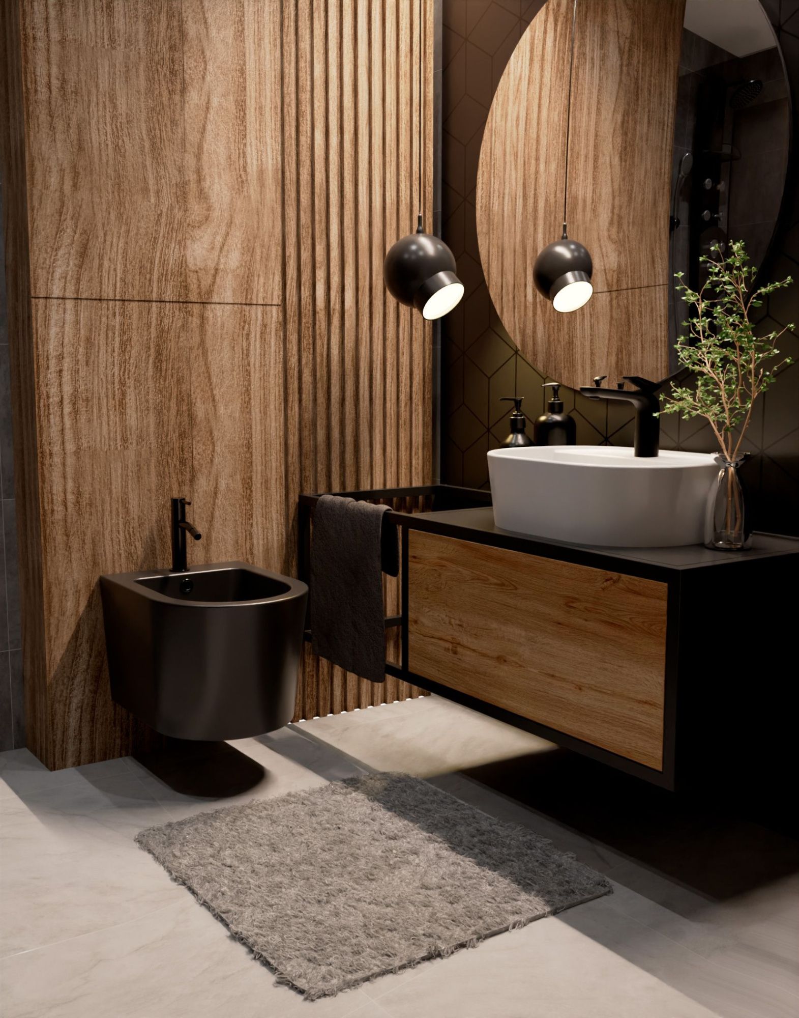 Биде подвесное 36х34,5х51,5 см AQUAme AQM2101MB черное матовое