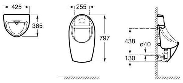 Писсуар Roca Euret 35945E000 Писсуар Roca Euret 35945E000