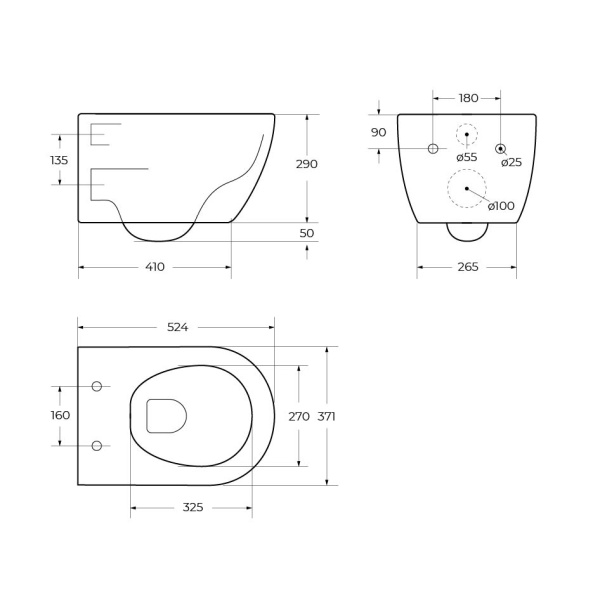 Унитаз Cezares Comfort CZR-191-TH подвесной безободковый