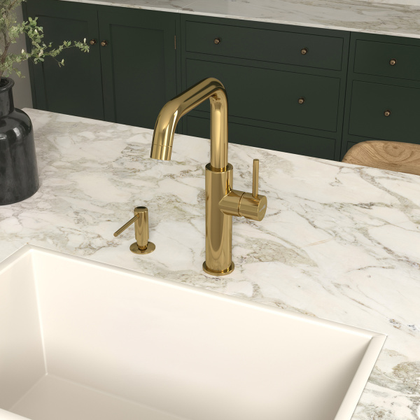 Смеситель для мойки с дополнительным изливом для фильтра WasserKRAFT A8577 золото глянцевый