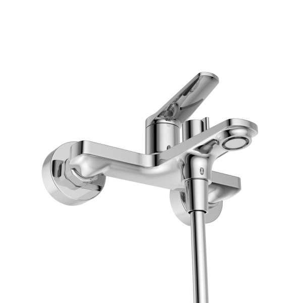 Смеситель для ванны с ручным душем, шлангом и держателем BelBagno Unique UNIQUE-VASM-CRM хром глянцевый