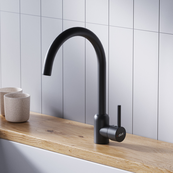 Смеситель для кухонной мойки Dorff Logic D3007022 черный матовый