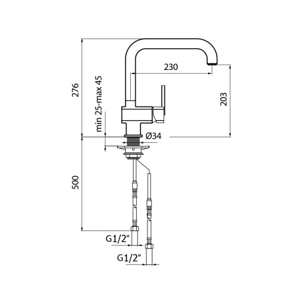Смеситель для кухонной мойки Webert Azeta AZ920302015 хром глянцевый