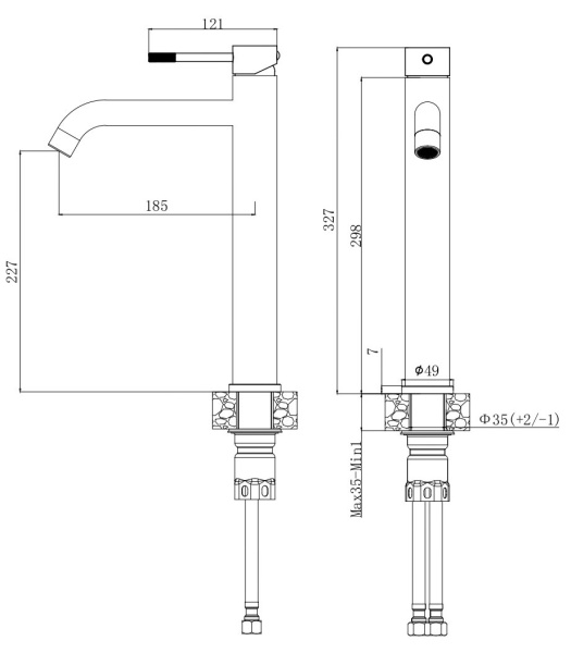 Смеситель для раковины Voda Vessel VSL25GM gun metal