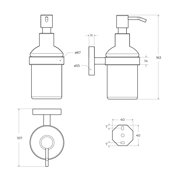 Дозатор для мыла Cezares Relax RELAX-SOIS-V-GM оружейная сталь матовый