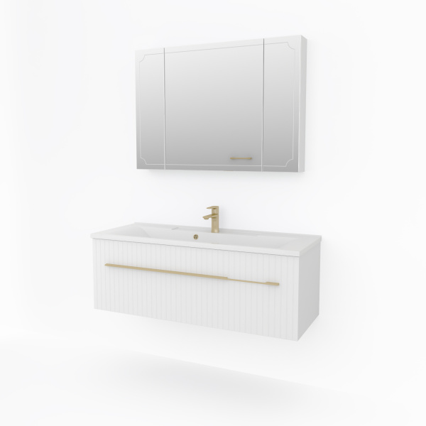 Тумба под раковину Какса-А Sharm 100 см 005368 подвесная белый, золото