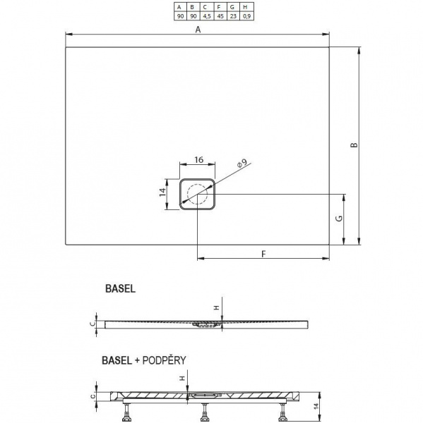 Душевой поддон акриловый RIHO Basel 412 90x90 белый и сифон DC220050000000S Душевой поддон акриловый RIHO Basel 412 90x90 белый и сифон DC220050000000S