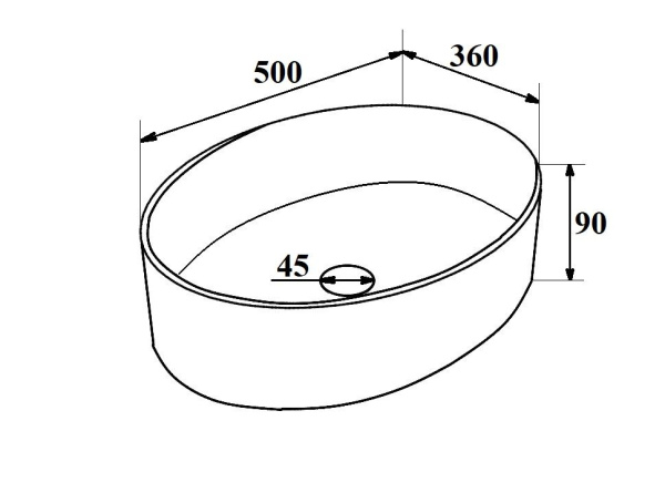 Раковина Runo Ovale 50 см 00-00001359 накладная